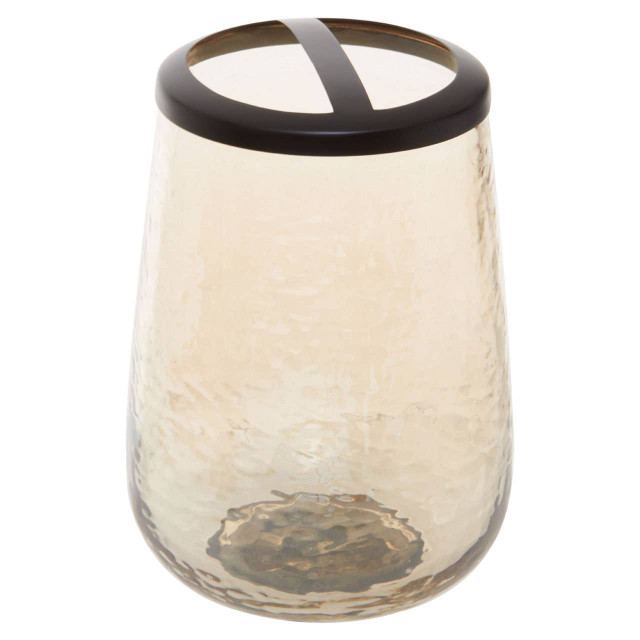 premier housewares Allegra Textured Glass Toothbrush Holder