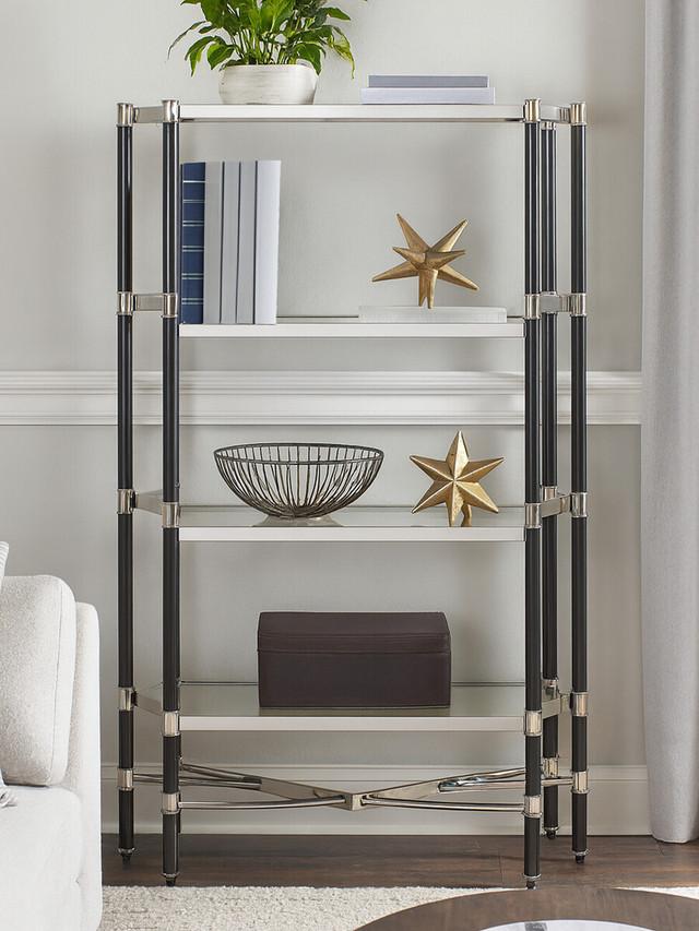 Premier Housewares Allessi 5 Shelf Unit In Silver Metal And Black Frame