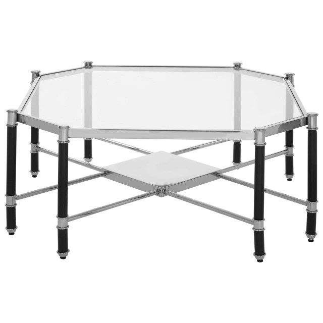 premier housewares Allessi Silver Metal Coffee Table with Black Legs