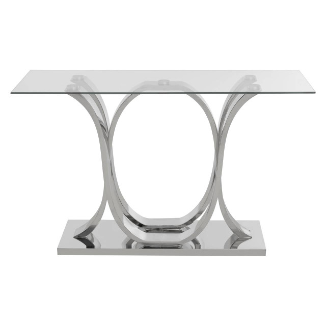 Premier Housewares Allure Chrome Curved Base Console Table