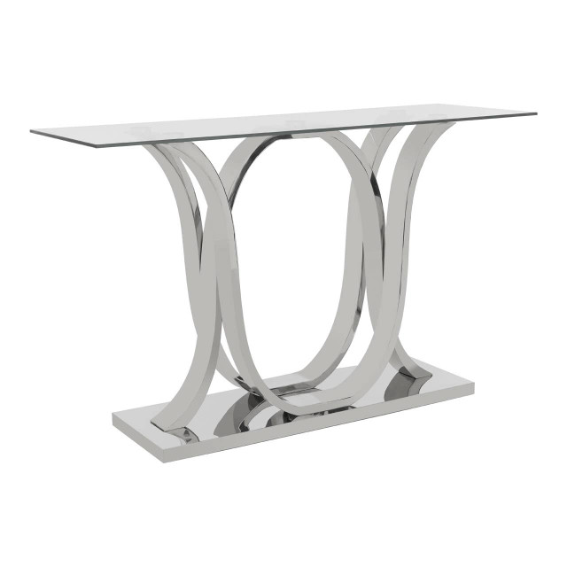 Premier Housewares Allure Chrome Curved Base Console Table