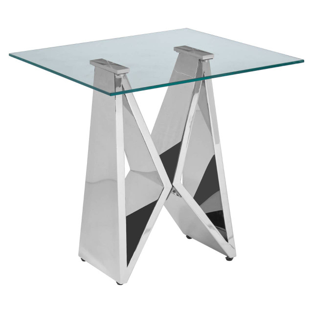Premier Housewares Allure Chrome Wing Base End Table