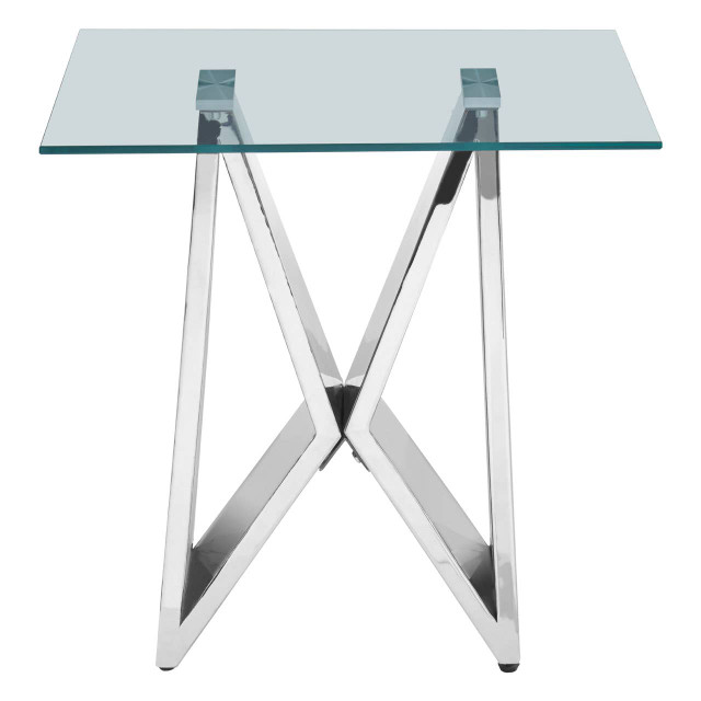 premier housewares Allure Chrome Wing Base End Table