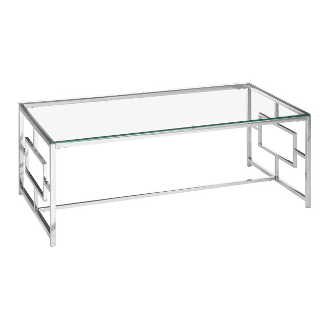 Premier Housewares Allure Clear Glass Silver Base Coffee Table