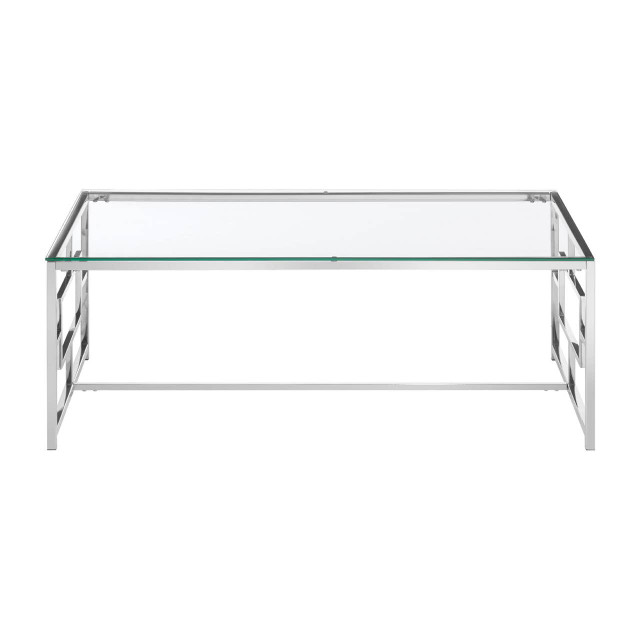 premier housewares Allure Clear Glass Silver Base Coffee Table