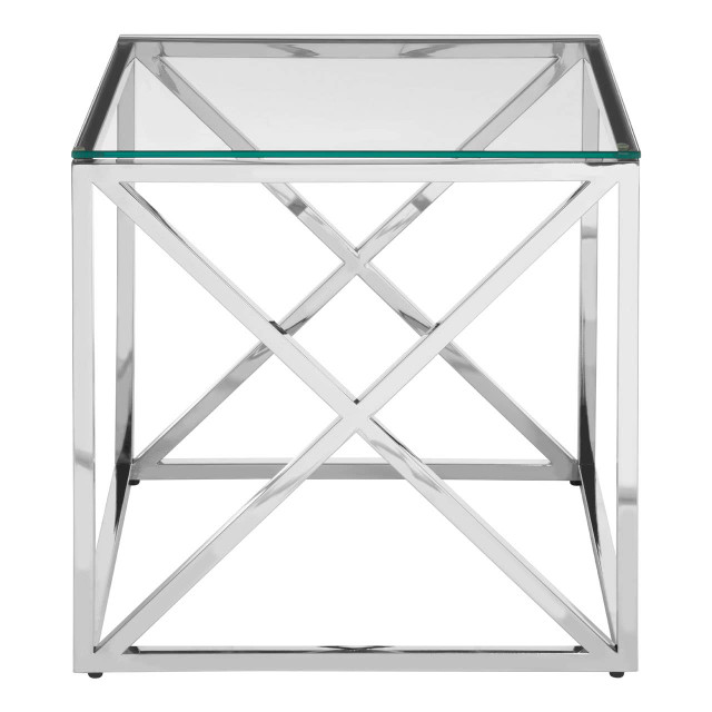 Premier Housewares Allure End Table With Cross Base