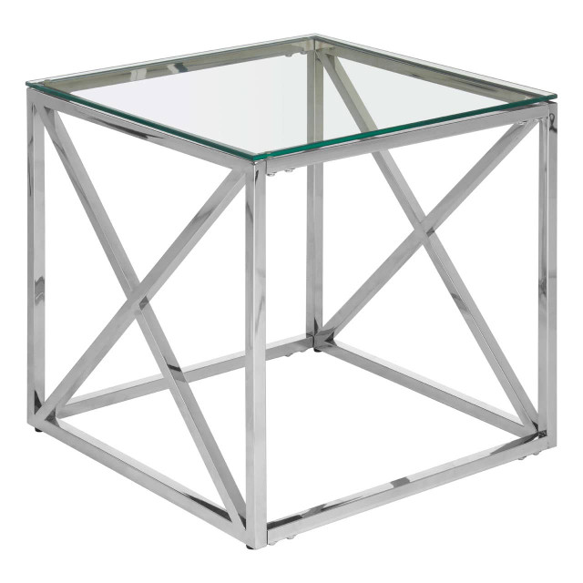 Premier Housewares Allure End Table With Cross Base