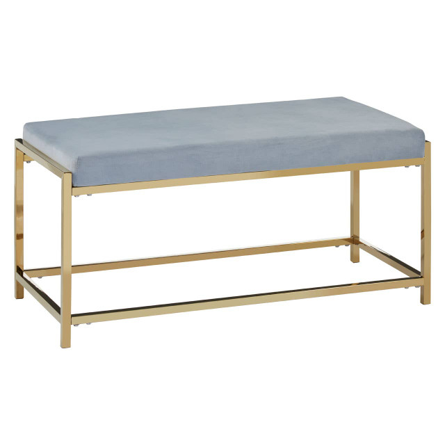 Premier Housewares Allure Gold And Powder Blue Bench