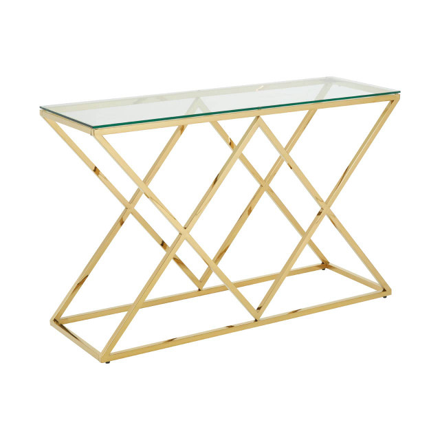 Premier Housewares Allure Gold Finish Console Table