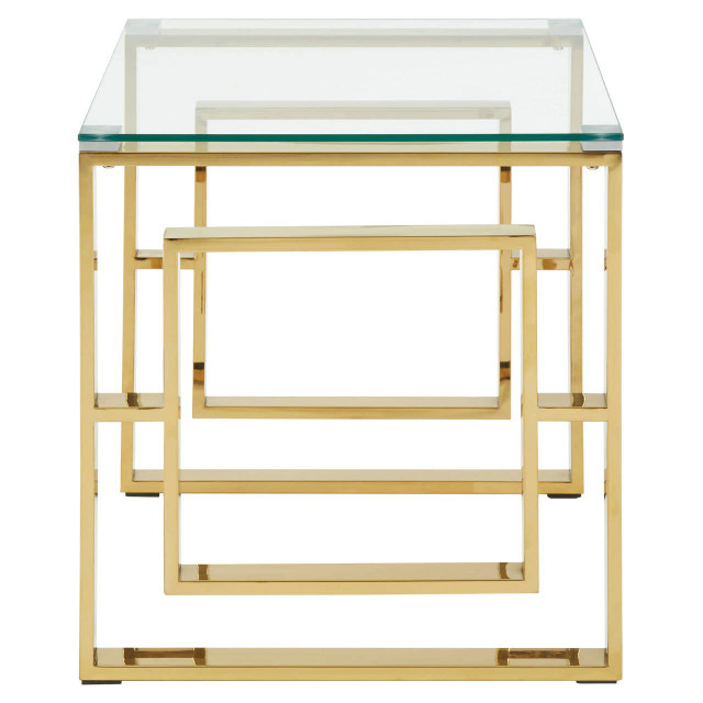 Premier Housewares Allure Gold Finish Square Legs End Table