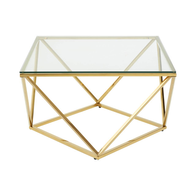 Premier Housewares Allure Gold Finish Twist Coffee Table