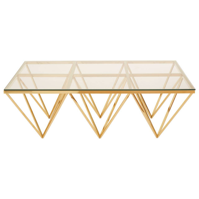Premier Housewares Allure Gold Prismatic Coffee Table