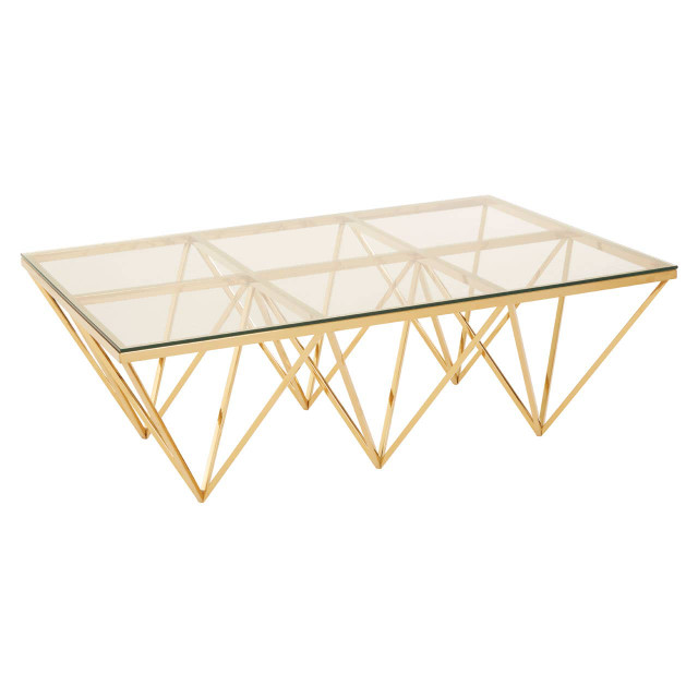 Premier Housewares Allure Gold Prismatic Coffee Table