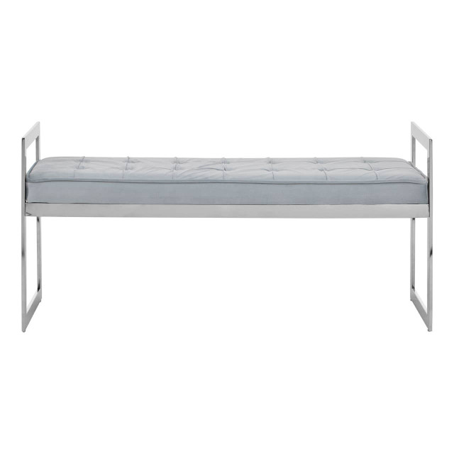premier housewares Allure Powder Blue And Silver Finish Bench