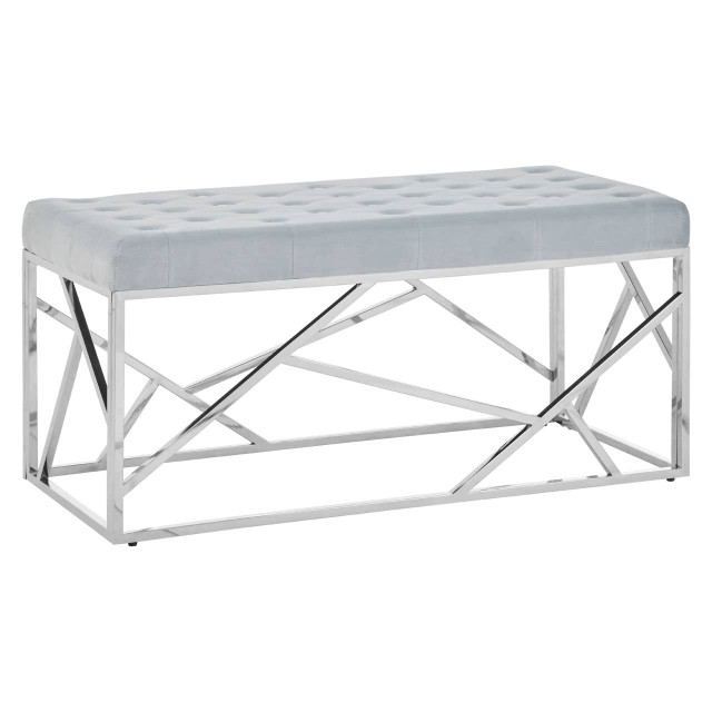 Premier Housewares Allure Powder Blue Geometric Bench