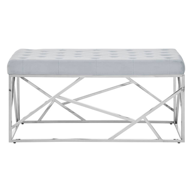 premier housewares Allure Powder Blue Geometric Bench
