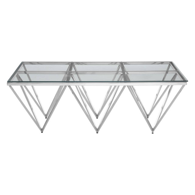Premier Housewares Allure Prismatic Silver Base Coffee Table
