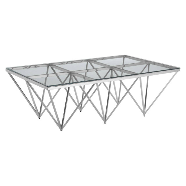 Premier Housewares Allure Prismatic Silver Base Coffee Table
