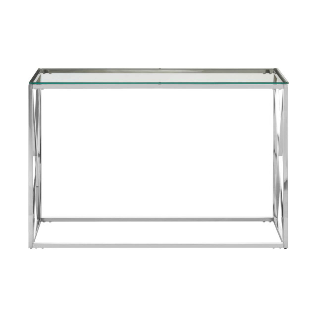 Premier Housewares Allure Silver Cross Design Console Table