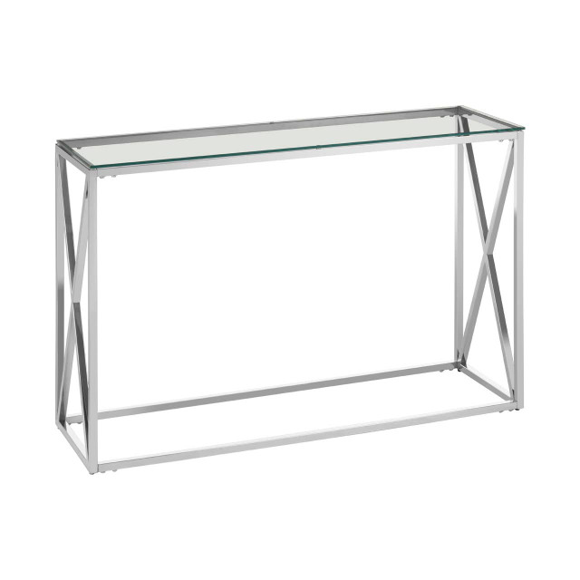 Premier Housewares Allure Silver Cross Design Console Table