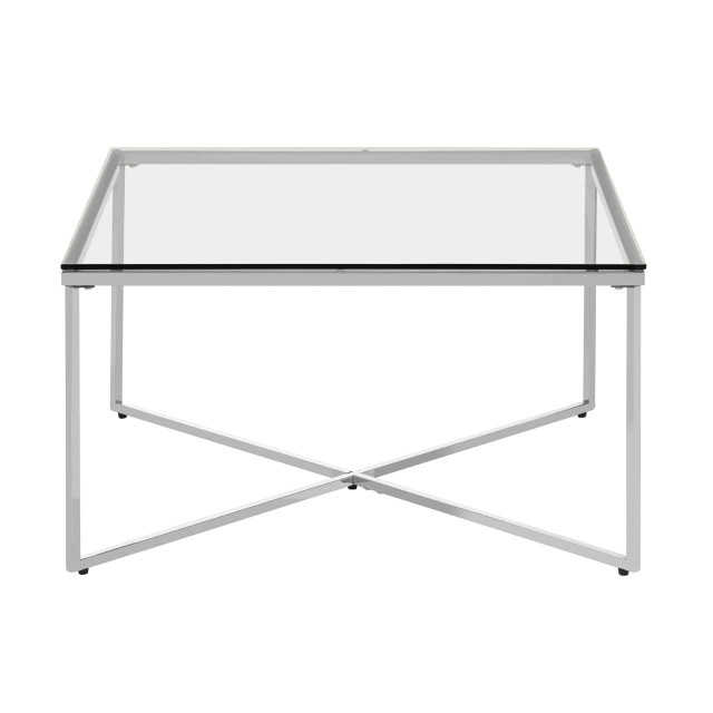 Premier Housewares Allure Silver Finish Cross Base Coffee Table