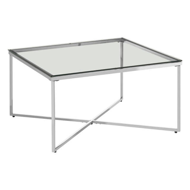 Premier Housewares Allure Silver Finish Cross Base Coffee Table
