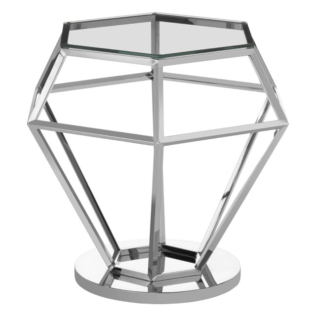 Premier Housewares Allure Silver Finish Diamond End Table