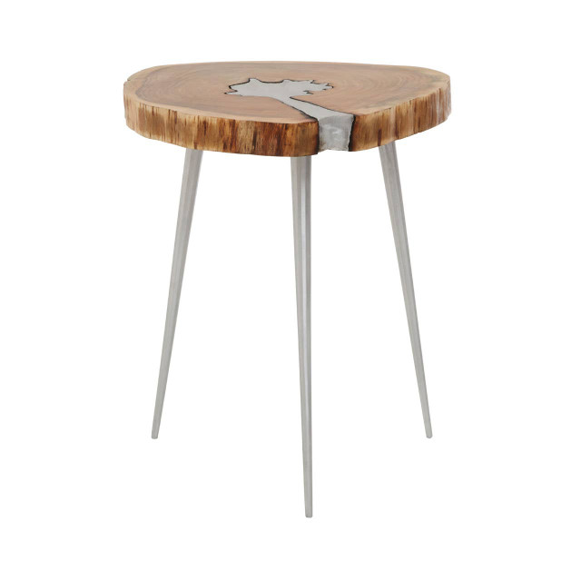 premier housewares Almora Acacia Wood Log Side Table