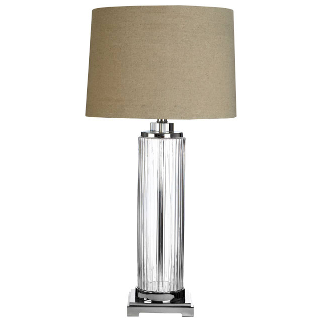 premier housewares Alona Table Lamp With Stone Linen Shade