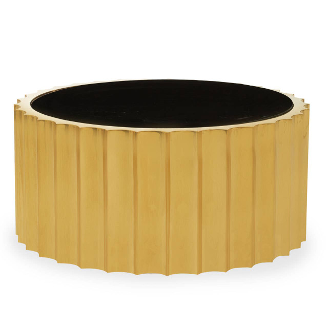 Premier Housewares Alvaro Black And Titanium Round Coffee Table