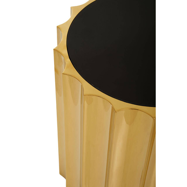 Premier Housewares Alvaro Black And Titanium Round Side Table