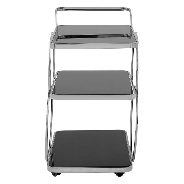 Premier Housewares Alvaro Chrome Finish Drinks Trolley