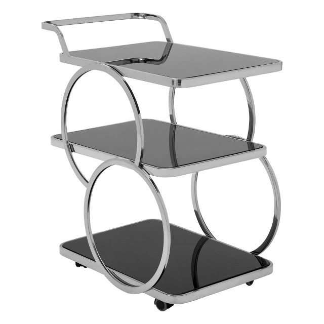 premier housewares Alvaro Chrome Finish Drinks Trolley