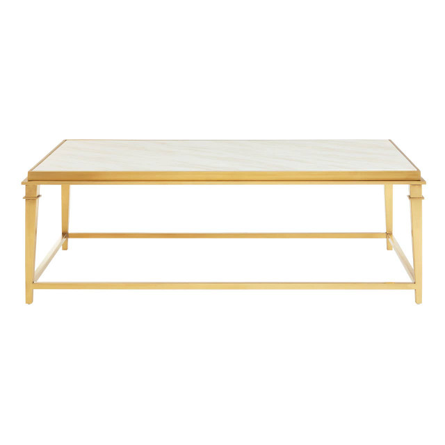 Premier Housewares Alvaro Rectangular Coffee Table With White Marble Top