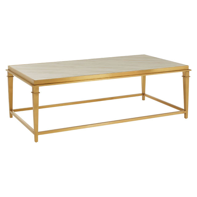 Premier Housewares Alvaro Rectangular Coffee Table With White Marble Top