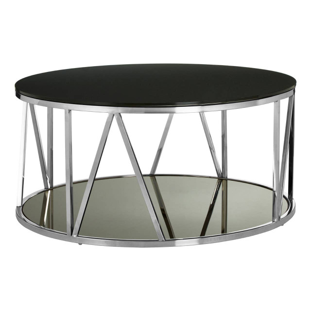 Premier Housewares Alvaro Round Chrome Finish Coffee Table