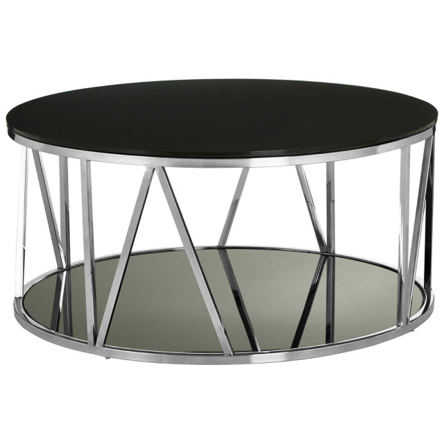 Premier Housewares Alvaro Round Chrome Finish Coffee Table