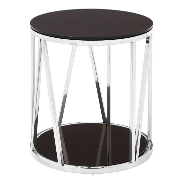 Premier Housewares Alvaro Round Chrome Finish Side Table