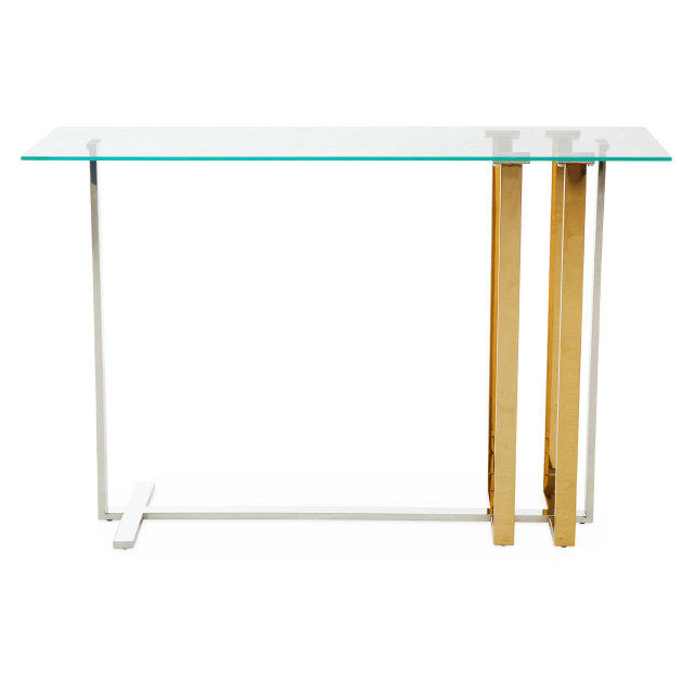 premier housewares Alvea Silver and Gold Console Table