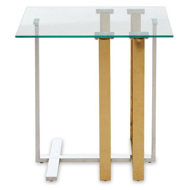 premier housewares Alvea Silver and Gold Side Table