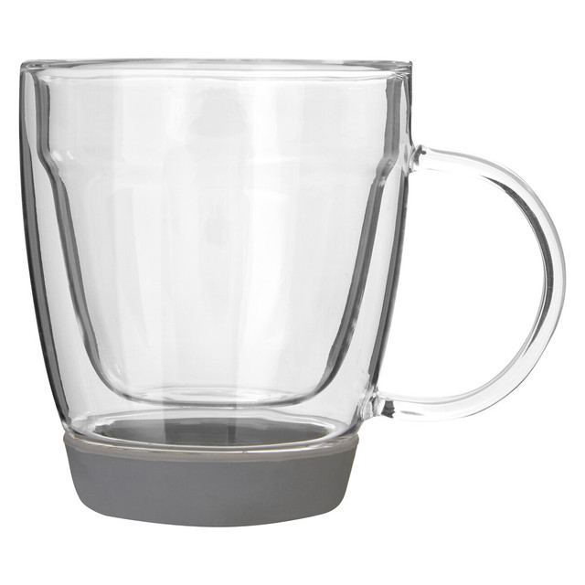Premier Housewares Amari Double Wall Glass Mug With Silicone Base 220ml