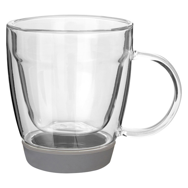 Premier Housewares Amari Double Wall Glass Mug With Silicone Base 220ml
