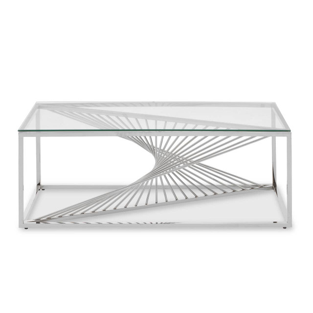 Premier Housewares Amella Coffee Table With Silver Finish Frame