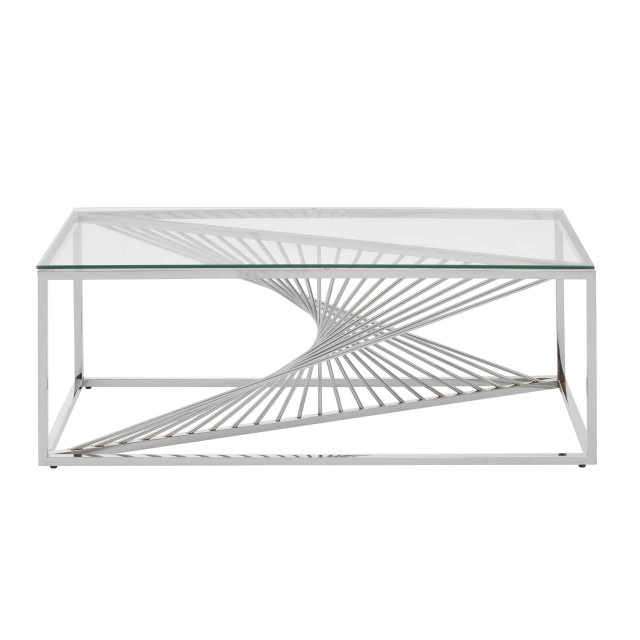 Premier Housewares Amella Coffee Table With Silver Finish Frame