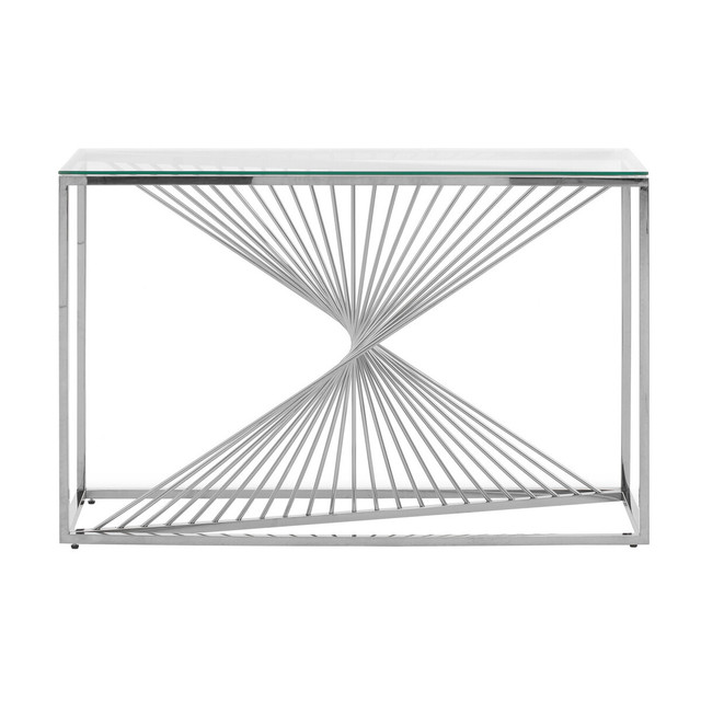 Premier Housewares Amella Console Table With Silver Finish Frame
