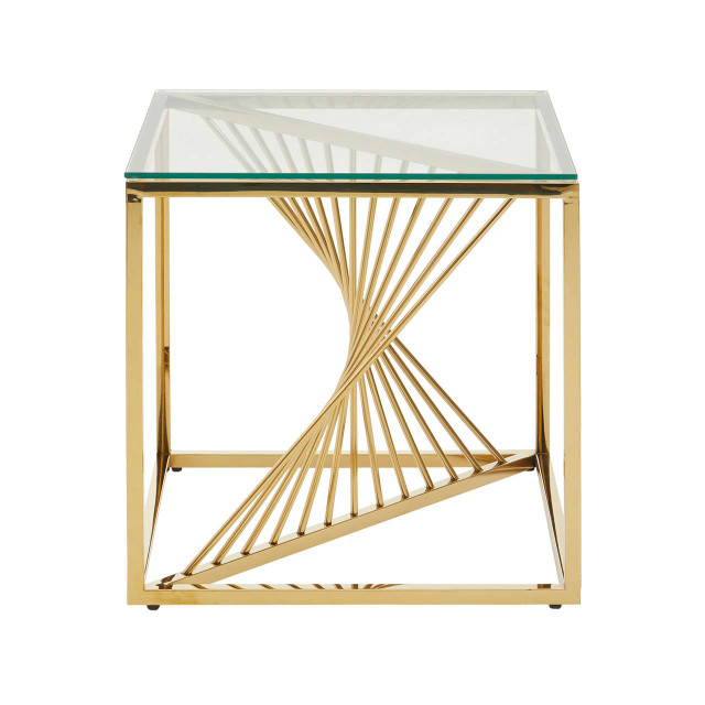 Premier Housewares Amella End Table With Gold Finish Frame