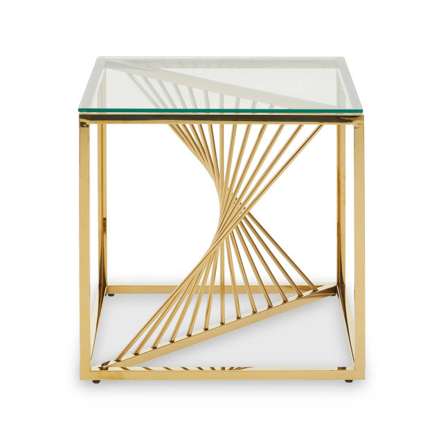 premier housewares Amella End Table With Gold Finish Frame