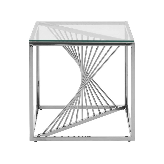 Premier Housewares Amella End Table With Silver Frame