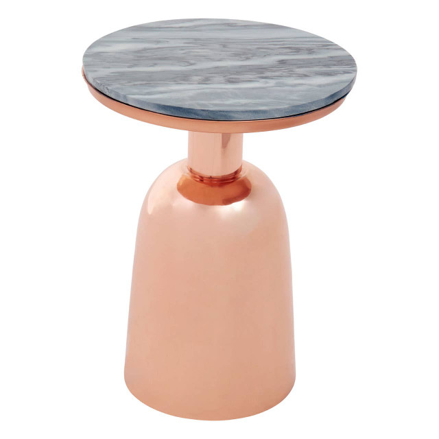 Premier Housewares Amira Black Marble Top Copper Base Side Table