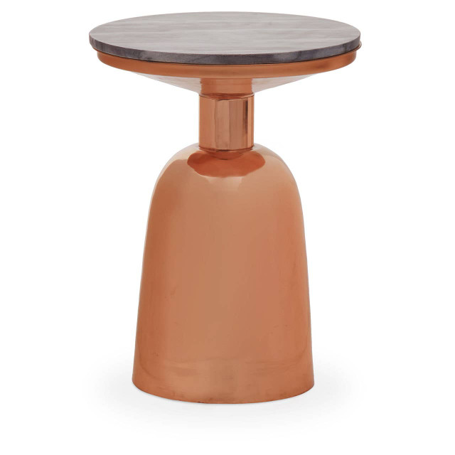 premier housewares Amira Black Marble Top Copper Base Side Table
